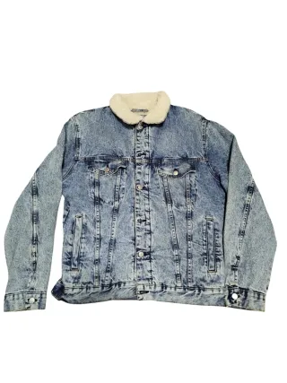 Chaqueta Vaquera Sherpa Zara Azul