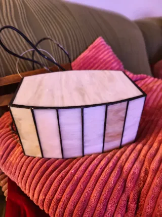 Lampada Tiffany in Vetro e Legno