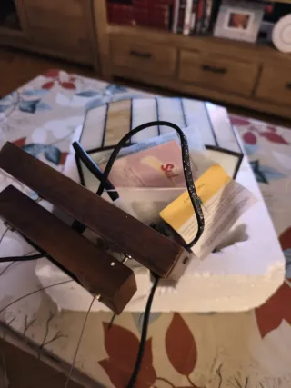 Lampada Tiffany in Vetro e Legno