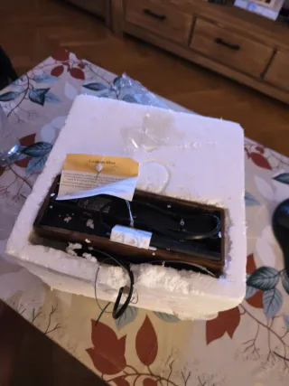 Lampada Tiffany in Vetro e Legno