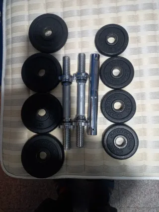 Mancuernas 20 kg con discos y barras