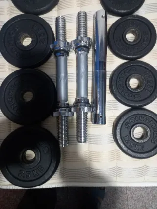 Mancuernas 20 kg con discos y barras