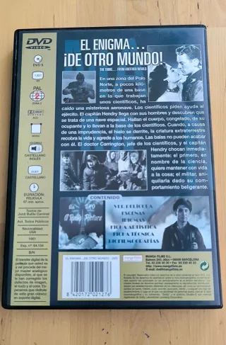 DVD El Enigma de Otro Mundo (The Thing)