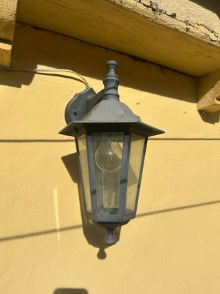 2 Faroles de Exterior Negro y Cristal