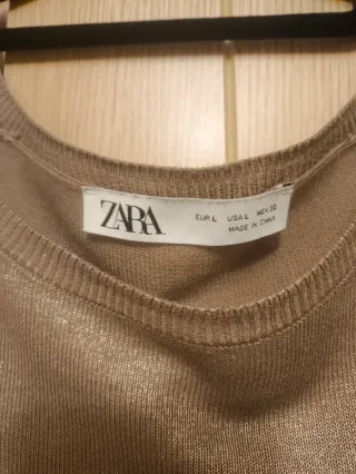 Jersey Zara punto fino dorado