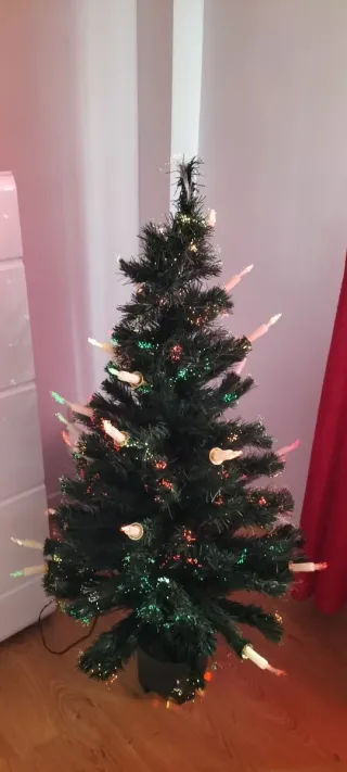 Árbol Navidad FIBRA ÓPTICA 110cm, Velas (Mágicas)