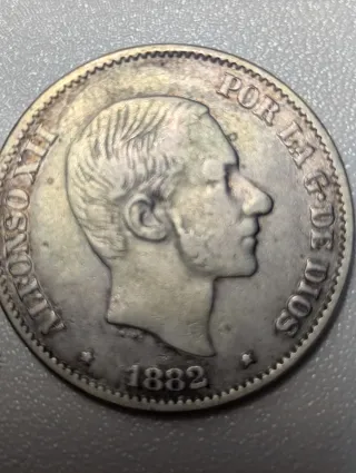 50 Céntimos de Peso 1882 Alfonso XII Manila