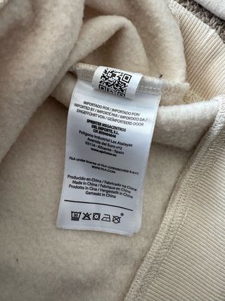 Sudadera Fila Beige con Cordones Rojos