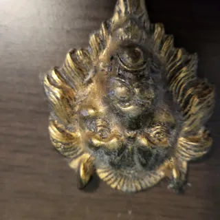 2x Colgadores Cabeza León Bronce Vintage