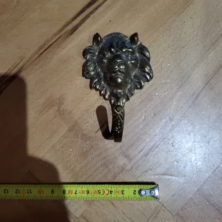 2x Colgadores Cabeza León Bronce Vintage