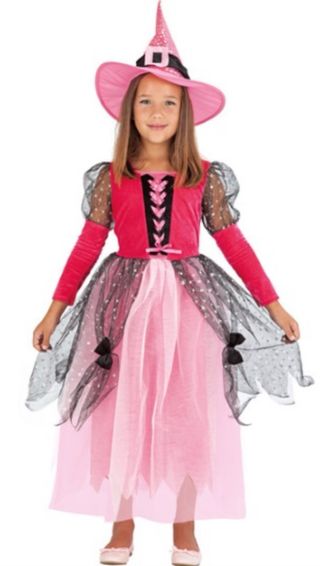 Disfraz Bruja Rosa y Negra Talla 9 años