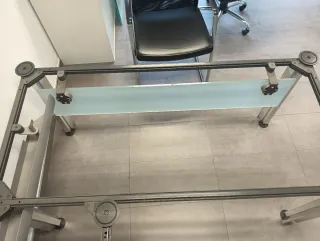 Tavolo da scrivania in vetro L