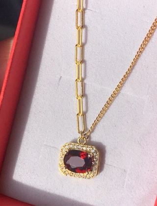 Collar Plata Granate Natural