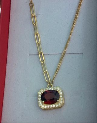 Collar Plata Granate Natural