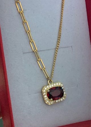 Collar Plata Granate Natural