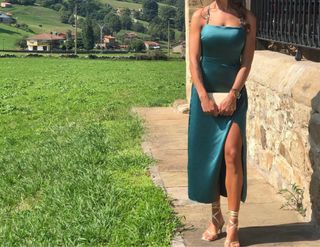 Vestido Zara verde talla S