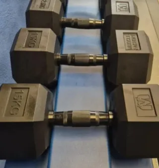 Mancuerna hexagonal uretano asa negra 2x10kg