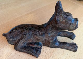 Escultura perro bronce Schnauzer