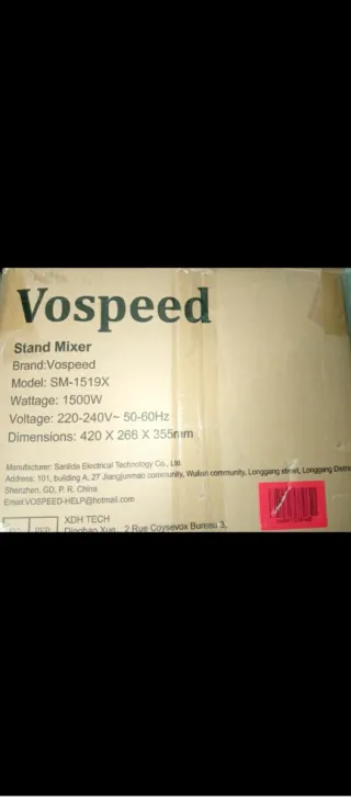 Amasadora/Batidora Vospeed 1500W