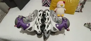 Patines en línea morados y grises talla 37