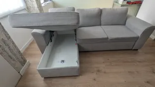 Sofá cama chaiselongue con arcón,tipo IKEA KIVIK