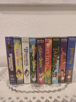 Lote VHS Disney clásicos Aladdin Rey León Tarzan