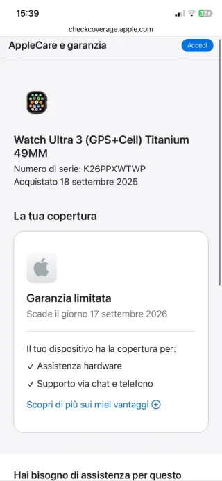 Apple Watch Ultra con cinturino nero.