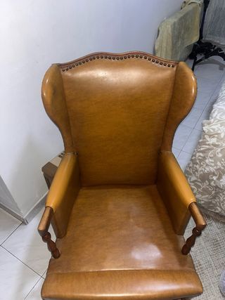 Butaca Vintage Cuero Marrón