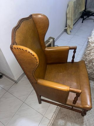 Butaca Vintage Cuero Marrón