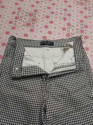 Jeans donna a quadri bianchi e neri