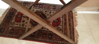 Mesa plegable inglesa de madera y cristal