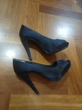Zapatos de fiesta azul marino tipo salón talla 36