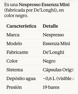 Cafetera Nespresso DeLonghi