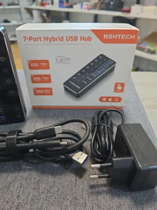 RSHTECH 7-Port Hybrid USB Hub