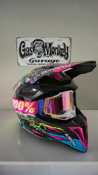Casco Airoh con Gafas 100%