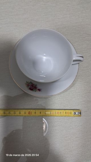 Juego Taza y Platillo Cerámica Inglesa Floral