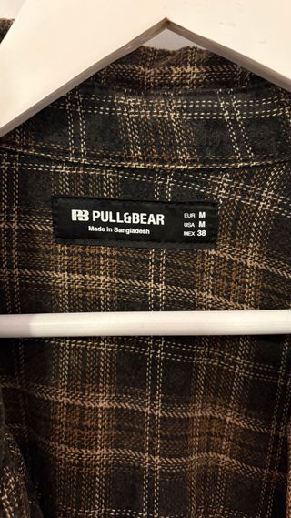 Camisa cuadros Pull&Bear Marrón Talla M