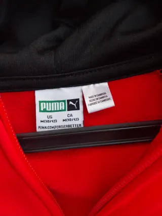 Sudadera Puma Roja y Negra con Capucha
