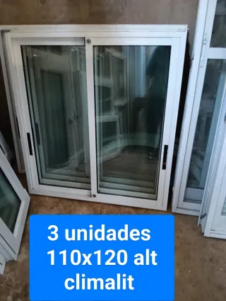 3 Ventanas Aluminio Climalit 110x120