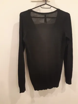 Cardigan negro brillante talla L