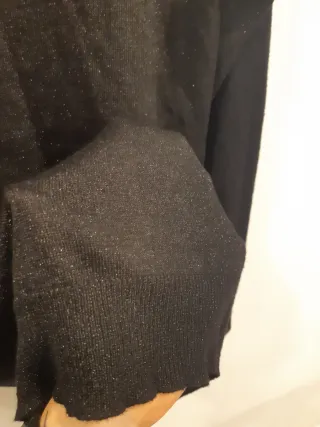 Cardigan negro brillante talla L