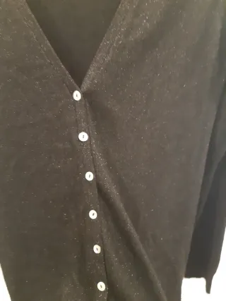 Cardigan negro brillante talla L