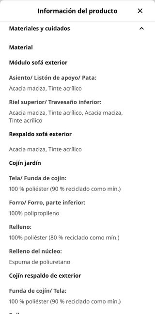 Muebles Terraza IKEA Madera y Tela