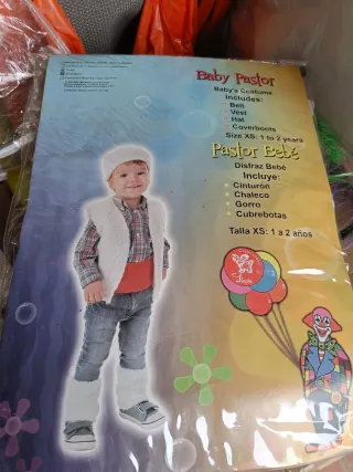 Disfraz Bebé Pastor Talla XS (1-2 años)