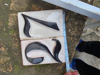 Números de cerámica 2 y 7