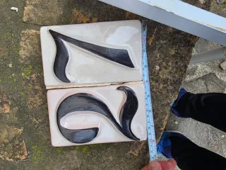 Números de cerámica 2 y 7