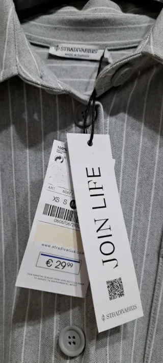 Camisa/sobrecamisa gruesa de rayas