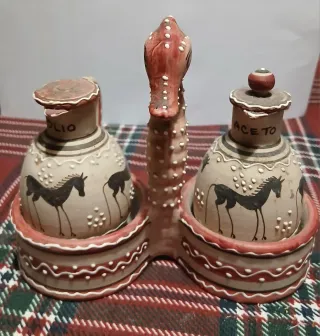 Set Ceramica Antica Volpi Deruta Cavalli