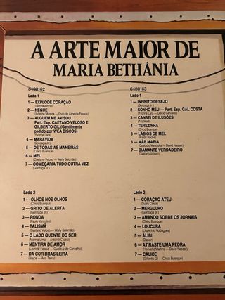 LP Maria Bethânia - A Arte Maior De