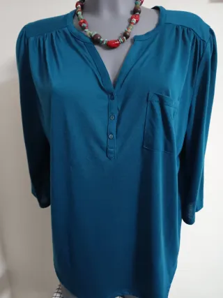 Camiseta básica mujer manga 3/4